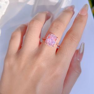 2023 fantaisie pierre de glace pilée bijoux de luxe 925 en argent Sterling déclaration grande bague de fiançailles pour les femmes bijoux de destin - Product Image 2