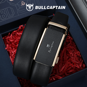 Ceinture homme BULLCAPTAIN, cuir de vachette véritable, boucle automatique, design décontracté, sangle en cuir de vachette pour homme. - Product Image 1