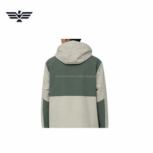 Chaqueta Anorak de Cuero con Capucha Personalizada para Hombre |   Chaqueta cortavientos impermeable con media cremallera |   Chaqueta de senderismo estilo motero con cinturón - Product Image 5