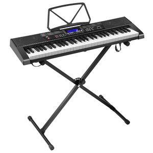 Tastiera Elettronica Portatile a 61 Tasti con Illuminazione, Microfono e Cuffie, Alimentazione USB e Funzione di Registrazione per l'Educazione - Product Image 1