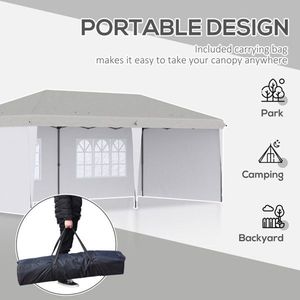 Tenda Pop-up Bianca 10 X 20 con 4 Pareti Laterali per Matrimoni e Feste - Product Image 4