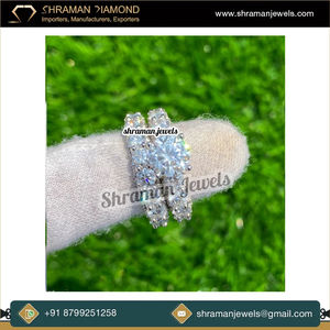 Anillo de boda de moissanita personalizado, banda de aniversario de plata 925 con baño de rodio, conjunto de anillos de eternidad completa para hombre, idea de regalo de joyería fina - Product Image 5