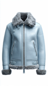 Veste en cuir et fourrure de haute qualité, très élégante, cool et luxueuse - Product Image 1