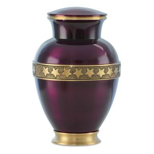 Standard Look Metal Adult Urns for Human Ashes Cremation Urns <b>Red</b> Finished With Band Funeral Supplies Cremation Urns - Product Image 3