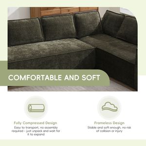 Divano Sezionale Modulare Minimalista da 328 cm con Video-Enhancement, 6 Posti, in Ciniglia Antipiega, Set 2 Pezzi per Soggiorno - Product Image 6