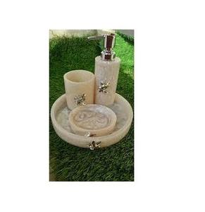 Elegant Resin Bathroom Accessories Set Soap Dispenser <b>Toothbrush</b> <b>Holder</b> Soap Dish Vanity Organizer for Hotel Restaurant Homes - Product Image 4