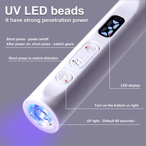 Kit de manucure et pédicure professionnel portable, perceuse à ongles électrique sans fil et lampe UV 2-en-1 pour rajeunir les ongles - Product Image 4