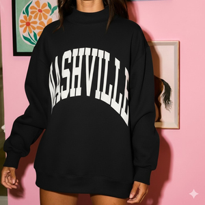 Sweat-shirt à col montant surdimensionné pour femme de haute qualité, 100% coton, léger, respirant, logo personnalisé, col montant pour femme - Product Image 1