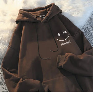 Sudadera con capucha para hombre, diseño de cara sonriente, divertida, a la moda, para parejas, gruesa, holgada, de cachemira, para niños - Product Image 3