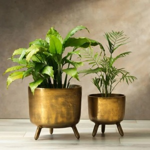 Maceta Metálica Premium Hecha a Mano – Elegante Maceta Dorada para Interiores, Decoración del Hogar y Oficina - Product Image 1