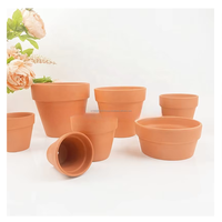 Pot de fleurs en terre cuite classique orange pour intérieur, écologique, respirant, durable, pour cactus et succulentes, usage domestique, 2 pots de 10 pouces