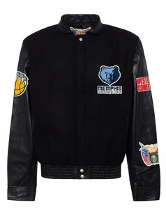 เสื้อแจ็คเก็ตขนสัตว์และหนังเมมฟิส กริซลีส์ สีดำ - Product Image 1