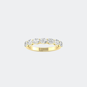 Bague demi-éternité en or 9 carats avec diamants ovales sertis à griffes, 1,00 carat au total - Product Image 4