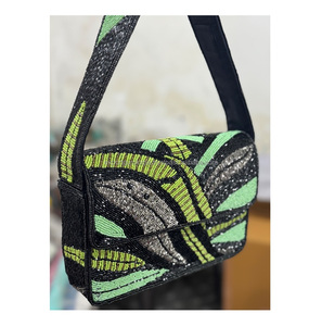 กระเป๋าคลัทช์ออกแบบหรูหราสไตล์โบฮีเมียนของผู้หญิงทำด้วยมือแนวอินเดียกระเป๋าสะพายข้างประดับลูกปัดสำหรับปาร์ตี้ยามเย็นกระเป๋าแมสเซนเจอร์โบฮีเมียน - Product Image 6