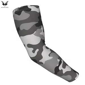 Mangas de brazo grises con gráficos de alta elasticidad, personalizadas, de última tendencia, para adultos, del proveedor principal de ropa deportiva para exteriores con protección UV Pro-Fit. - Product Image 6