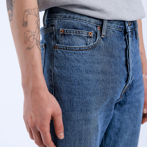 Jeans de Mezclilla de Algodón de Pierna Recta de Calidad Premium, Cintura Alta, Lavado a la Piedra, Peso Medio, Estilo Casual para Hombre, Otoño - Product Image 2