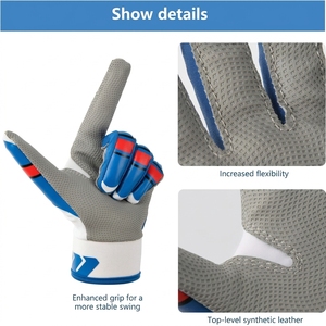 <b>White</b> Leather Baseball Pitcher Right-Handed Batting Gloves Full Finger Breathable Non Slip Grip Adjustable Wrist Sports Gloves - Product Image 5