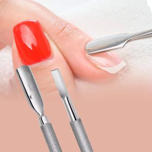 Dual-End Stainless Steel <b>Nail</b> Cuticle Pusher Tool for Manicure Reusable Double Head Design - Product Image 2