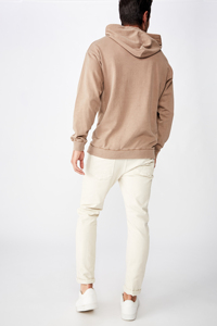 เสื้อฮู้ดซิปผู้ชายทรงโอเวอร์ไซส์ สีเทาล้วน ผ้าเฟรนช์เทอร์รี่ สวมใส่สบายๆ สำหรับฤดูใบไม้ร่วง น้ำหนัก 500 กรัม ผ้าถัก 100% คอตตอน มีกระเป๋าหน้า - Product Image 3