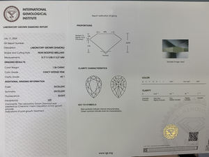 เพชรเม็ดเดี่ยวทรงลูกแพร์ 1.06 กะรัต ผลิตในห้องปฏิบัติการ ได้รับการรับรองจาก GIA และ IGI ความสะอาดระดับ VVS เพชรปลูกในห้องปฏิบัติการ CVD สีชมพู สำหรับทำเครื่องประดับ ขายส่ง - Product Image 2