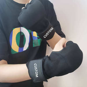 Gants d'entraînement sans doigts avec logo personnalisé, attache velcro au poignet, pour boxe, arts martiaux, adulte, néoprène, design demi-doigts, unisexe - Product Image 5