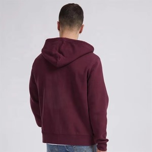OEM <b>Men's</b> 100% Cotton Fleece Pullover <b>Hoodie</b> Custom Logo Winter Collection Wholesale Bulk <b>Burgundy</b> Hooded - Product Image 3