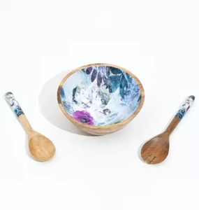 <b>Chinese</b> Style Natural Acacia Wood <b>Bowl</b> Manufacture Of Best Quality Dinnerware <b>Bowls</b> Latest Salad <b>Bowl</b> Server Set At Cheap Price - Product Image 2