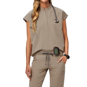 Stock Private Label <b>Plus</b> <b>Size</b> Womens Nurse <b>Scrub</b> Set Premium Rayon Worsted Fabric Needle Detection Seamless Hospital Uniform - Product Image 5