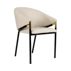 Silla de Comedor <span class=keywords><strong>Vita</strong></span> Bella Sedia Arancione de Diseño con Respaldo Curvo en Cuero Gris para Muebles de Comedor de Villa o Cafetería - Product Image 1