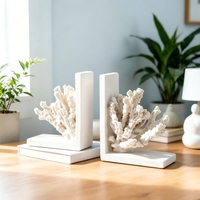 Bureau d'étude nordique moderne, serre-livres créatif en corail, support de livre, ornement artistique, décoration de bureau