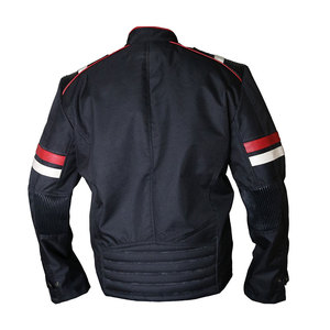 Blouson de moto unisexe en cuir noir respirant coupe-vent avec col montant et fermeture éclair, coupe classique, style décontracté hiver - Product Image 5
