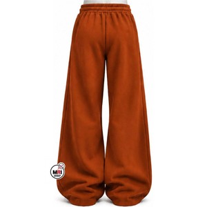 Men's High Quality Dark New One <b>Red</b> Wide Leg Sweatpants Elastic Waist Drawstring Casual Pants 100% Cotton Breathable Autumn Wear - Product Image 4