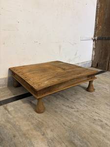 Table de lit traditionnelle indienne du Rajasthan en bois massif, faite à la main, écologique, durable, portable, chaise décorative pour enfants, usage domestique - Product Image 2