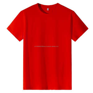 T-shirts à manches courtes en coton personnalisés, col rond, couleur unie, 180g, pour hommes et femmes, avec logo brodé personnalisé, design imprimé, OEM - Product Image 1