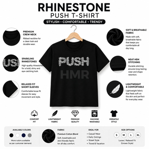เสื้อยืดพิมพ์ลายตัวอักษร HMR Brotherhood Sisterhood ดีไซน์เนอร์สไตล์ ขายดีที่สุด ประดับด้วยคริสตัลวิบวับ สีดำ ผลิตจากผ้าฝ้ายพรีเมียม - Product Image 6