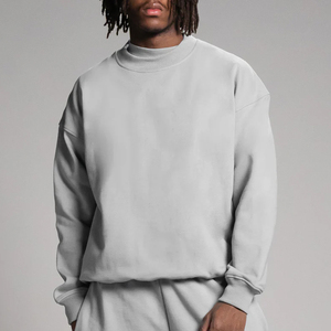 Sudadera de Forro Polar para Hombre, Cuello Redondo, Algodón, Estilo Holgado, Casual, Urbano, Cálida para Invierno - Product Image 5