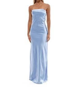 Robe de soirée 2026 pour femme, en satin tissé de haute qualité, sans bretelles, sexy, longueur ras du sol, dos nu, fermeture éclair latérale, motif uni, 100% satin - Product Image 3