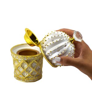 Brûleur d'encens Bakhoor de qualité supérieure, design intemporel, écologique, en métal durable, personnalisable pour l'encens indien religieux - Product Image 3