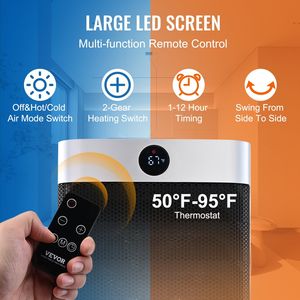 เครื่องทำความร้อนไฟฟ้าแบบเซรามิกขนาด 16 นิ้ว พร้อมรีโมทคอนโทรล ปรับระดับความร้อนได้ 2 ระดับ เงียบ ปลอดภัย ป้องกันการล้มและการร้อนเกิน - Product Image 3