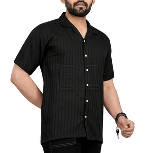 Chemises habillées décontractées respirantes pour hommes X-002 - Popeline teinte en fil, service OEM - Product Image 6