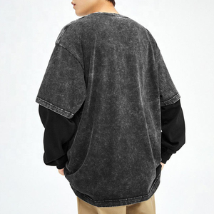T-shirt moderne à double couche avec logo personnalisé pour tenues décontractées unisexes et collections de streetwear à marque privée - Product Image 3