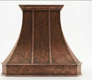 Hot Selling Attractive Design Classical Brass <b>Wall</b> Mounted Range Hood With Rivet Detailing <b>Vented</b> Chimney For Household Use - Product Image 3