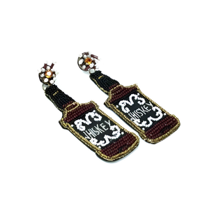 Boucles d'oreilles brodées de perles de rocaille, bijoux fantaisie, fabriquées à la main en Inde, multicolores, pour femmes et filles - Product Image 5