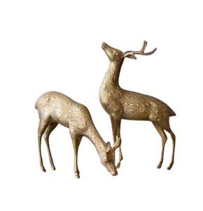 Petite sculpture de renne en aluminium fini or, luxe pour Noël, ornement artisanal en métal, renne pour décoration de Noël - Product Image 5