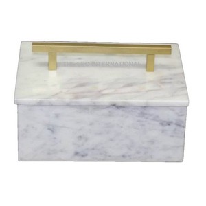 Boîte à bijoux en marbre au design avantageux pour la décoration de table et le rangement des bijoux à un prix acceptable - Product Image 1