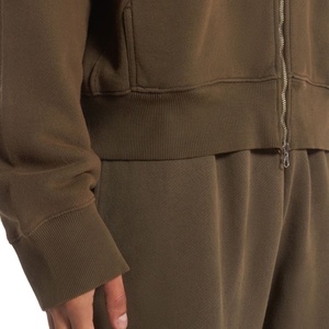 Sweat-shirt à capuche pour homme surdimensionné en coton 500 Gsm personnalisé 2025 Sweat-shirt à capuche sans ficelle avec fermeture éclair complète en polaire épaisse imprimée 2025 - Product Image 2