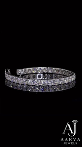 Pulsera de tenis estilo hip-hop con moissanita de corte princesa para mujer, de plata de ley chapada en oro, tipo brazalete de eslabones, certificada IGI, para bodas y fiestas - Product Image 3