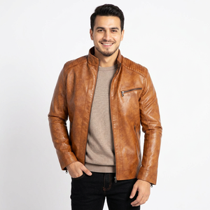 Veste universitaire en cuir PU pour homme, doublée coton, style vintage, avec capuche, coupe droite, personnalisable OEM, design de qualité supérieure, idéale pour l'automne - Product Image 5