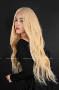 Peluca frontal de cabello humano Remy vietnamita 100% al por mayor, trama única, onda Natural, Color personalizado, Super doble dibujado, ¡el mejor precio! - Product Image 2