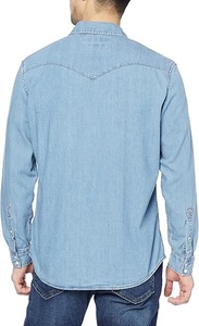 เสื้อเชิ้ตผู้ชายสีฟ้าอ่อนผ้าฝ้ายติดกระดุมแขนยาวสีทึบทรงปกติพร้อมกระเป๋าเสื้อลำลองทุกฤดูกาล - Product Image 2